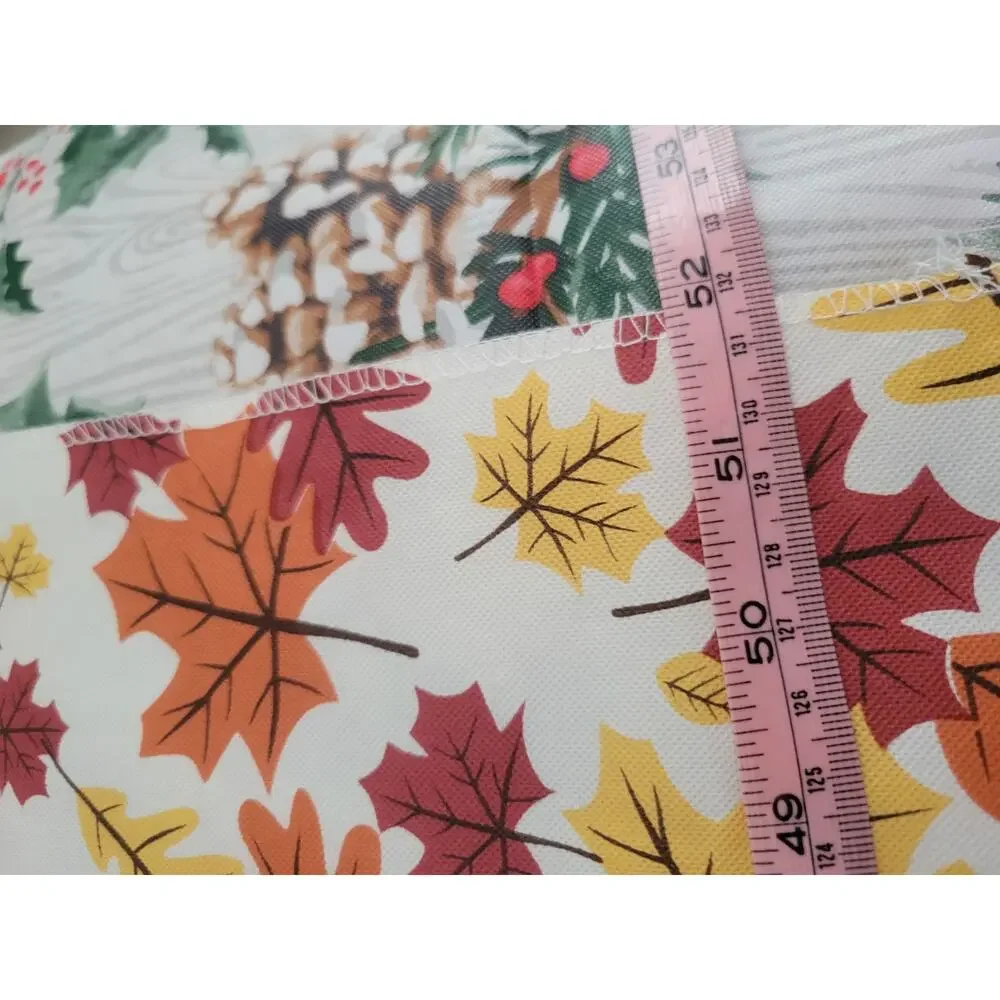 Holiday Tablecloth Bundle 3 Fall Autumn Christmas Patriotic Vinyl Decor 52 x 70